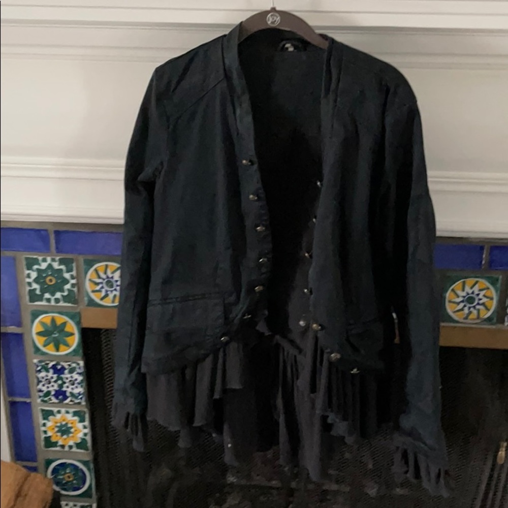 Free People Blazer with ruffles